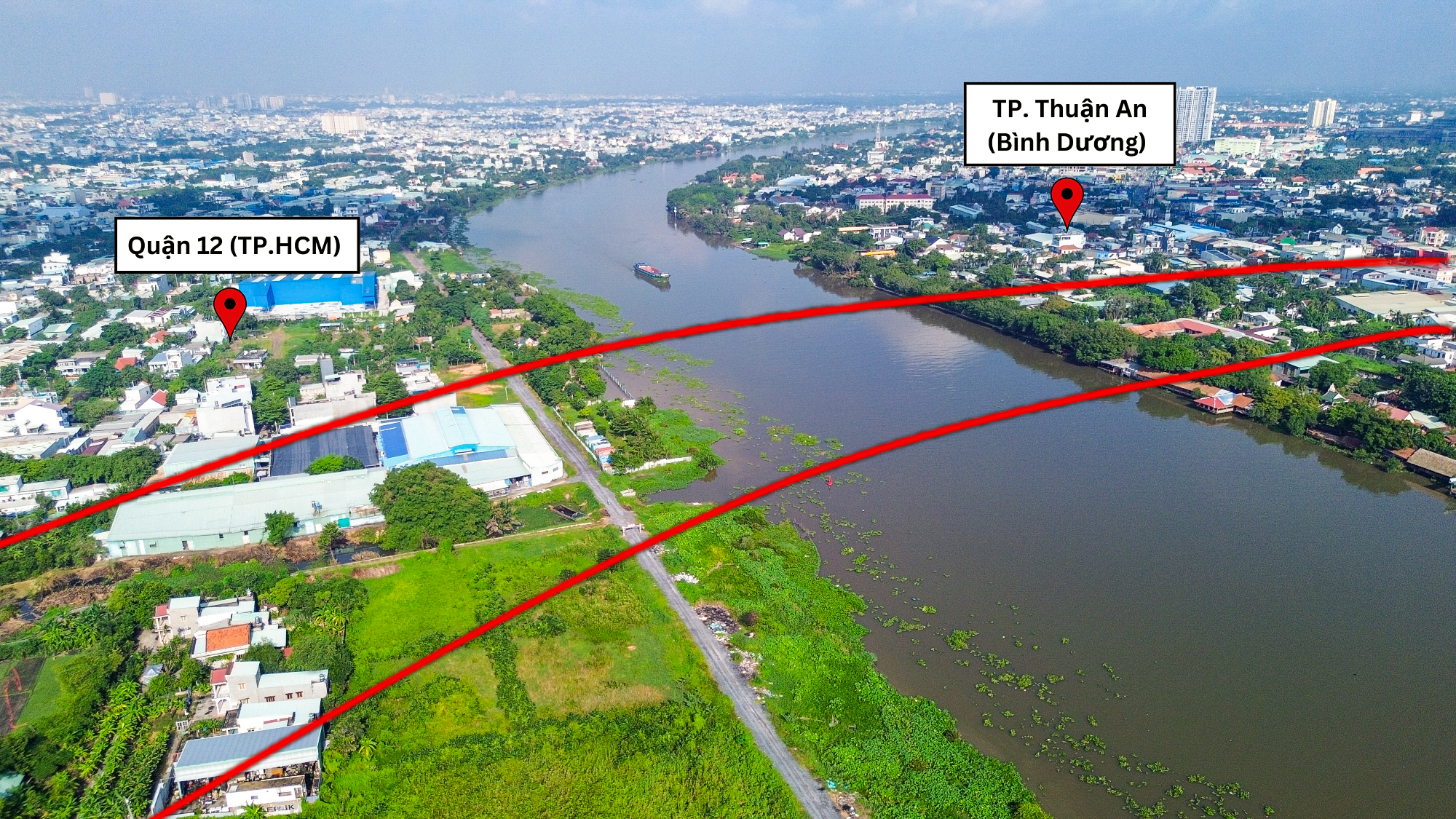 Khu vực sẽ xây 3 cây cầu nối TP.HCM với thành phố đông dân nhất Bình Dương